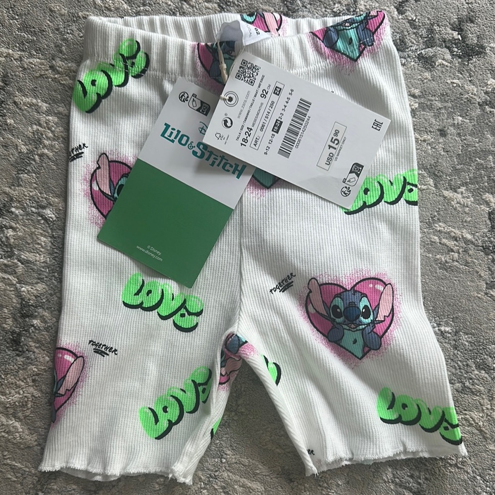 Zara Kids Lilo & Stitch White Shorts